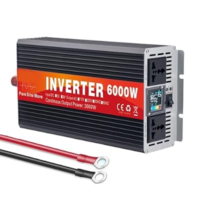 HENGJINGTR Pure Sine Wave Inverter 12V to 230V 6000W 12V-72V DC to AC 110V/230V Power Voltage Converter Car Solar Inverter for Home, Off-Grid Solar,24V to 230V 60Hz