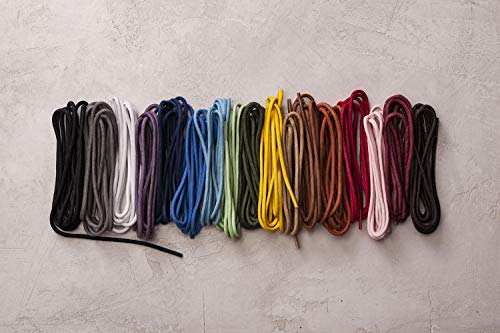 Benchmark Basics Round Waxed Cotton Shoe Laces - 2mm (5/64”) Width - 27”, 30”, 33”, 36” & 39" - Available in 18 Colors