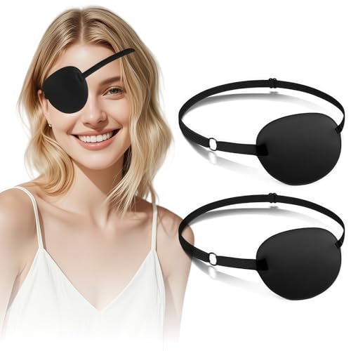 Nyosye 3D Adjustable Eye Patches Strabismus Lazy Eyepatch for Left or Right Eye Black
