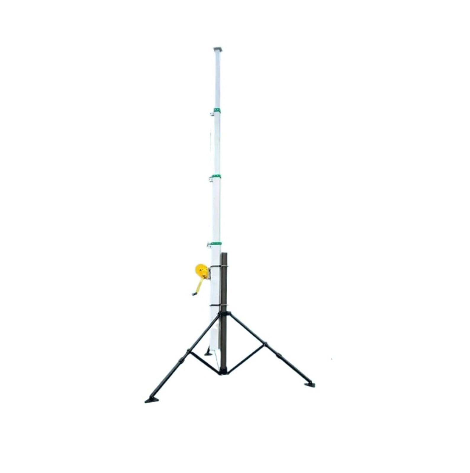 Manual Mast ，Compatible for SYR， 4m 6m Telescopic Tripod Hand Crank Lift Pole with Winch Multi Section Adjustable Height Mast for