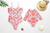 🏊 Material y tamaño: poliéster, mezcla de nylon, tela duradera, transpirable, elástica, de secado rápido, amigable con la piel, dándole a usted y a su bebé una sensación súper suave y cómoda. Por favor, alinee la tabla de tallas para comprar