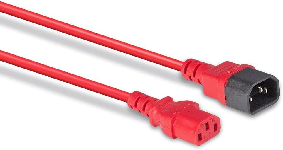 Lindy IEC extension cable, red, 0.5 m