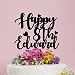 'Happy 8th Happy Birthday' ozdoba tortu 'Happy 8th cake topper' 'Happy Birthday' personalizowana ozdoba na tort czarna akrylowa ozdoba na tort elegancja śmieszna dekoracja ciasta na urodziny rocznicę
