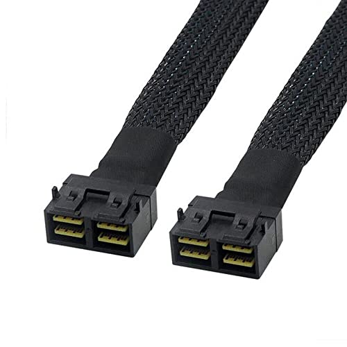 Câble SFF-8643 Mini SAS HD vers SFF-8643 adaptateur serveur 2 ports noir de 50cm