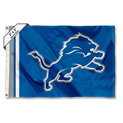 Drapeau Detroit Lions Wordmark 0,6 x 0,9 m pour décorer un salon de passionné de NFL