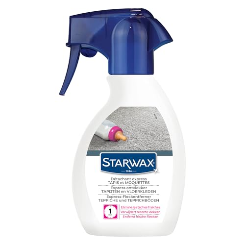 STARWAX - Détachant Express Pour Tapis Et Moquettes - Élimine Rapidement Les Taches Récentes Sur Tous Les Textiles En Fibres Synthétiques et Naturelles - Fabriqué en France - 250ml