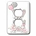 3dRose Cute Baby Girl Elephant On A Gift With Balloons... - Light Switch Covers (lsp-378153-6)