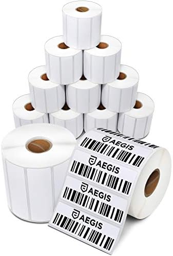 Aegis Adhesives - 3” X 1” Direct Thermal Labels for FBA Barcodes, Address, Perforated & Compatible with Rollo, Zebra, & Other Desktop Label Printers (12 Rolls, 1300/Roll)