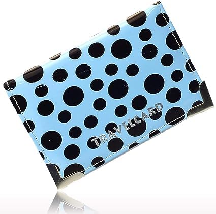 Lizzy PU Leather Travel Wallet Case Holders | Plain & Polka Dot Unisex Credit Card ID Card Bus & Rail Pass Bank Oyster (Sky Blue)