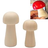 Material: Naturholz Egurs DIY Holz Pilz Blanko Fliegenpilz zum Bemalen Basteln Kinderspielzeug Dekorationen