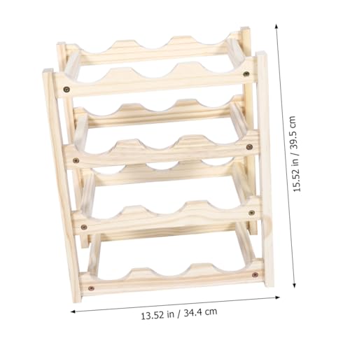 Soporte para botellas de vino de madera con base miniatura 2