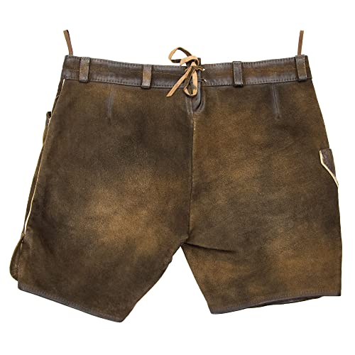 Dirndlspatz Korte damesbroek Seli - antieke noot - hoogwaardige lederhose voor dames voor Oktoberfest en kerkweih - Afbeelding 3