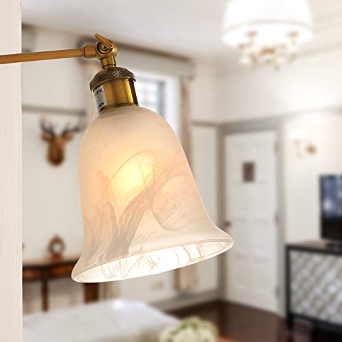 Anmytek 3 Pack Bell Shaped Alabaster Glass Lamp Shade, Lighting Fixture Accessory Lampshade Glass Replacement With 1-5/8-Inch Opening Fitter, A00043 #TOP2