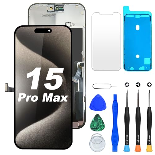 DIGI4U Pantalla LCD para iPhone 15 Pro Max de 6,7 pulgadas, pantalla LCD para iPhone 15 Pro Max Display Digitizer Kits de reparación