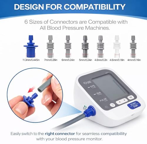 Image of MCP BP Cuff Adult Blood Pressure Monitor Large Cuff XL Compatible with Omron B.P, Ageasy BP, Pharmeasy BP with 6 Size Connectors free (22-48CM)