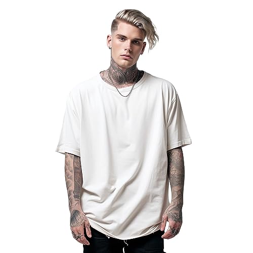 Camiseta OffWhite Larga Grande Lisa Masculina Camisa Oversized Tamanho:G1