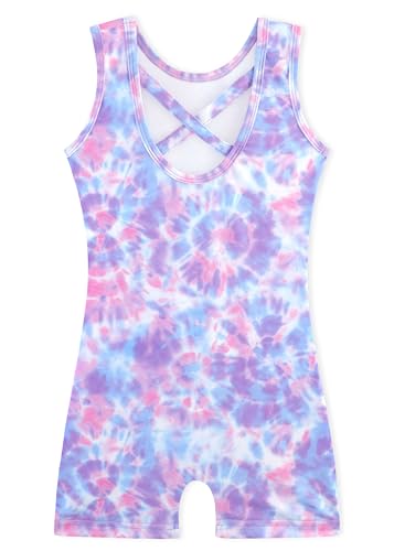 HOZIY Gymnastics Leotards for Girls with Shorts Biketards Dance Tumbling Outfits Matching Scrunchies 1-12 Years Old
