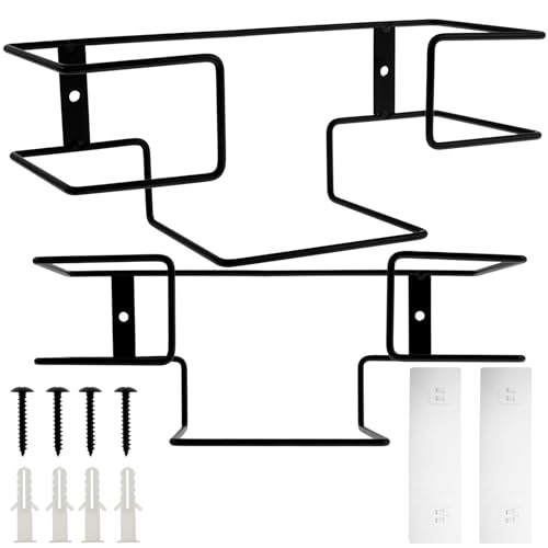 2 Pack Wall Mount Glove Holder, Disposable Glove Dispenser, Metal Rack, Practical Box Organizer for Garage Lab Home Office Kitchen - Two Sizes