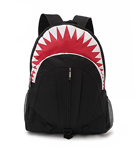 LuckyZ Toddle Kids 3D Shark Backpack Cute Cartoon School Sidesick Bags, Black