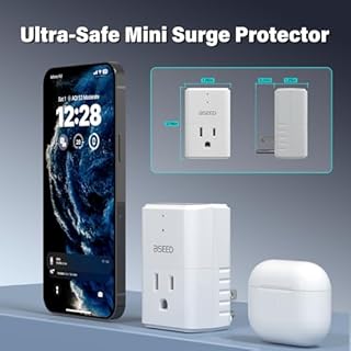 [ETL Listed] BSEED 1875W Single Outlet Surge Protector, Mini Surge Protector for Refrigerators, PC, TV, Xbox Series X, PS5 and Home Appliances, Voltage Protector with LED Indicators,15A, 1 Pack