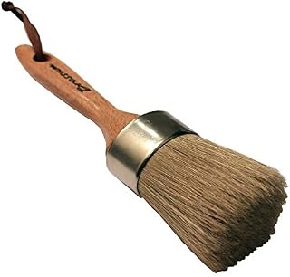 Brossum Extra Large 2-in-1 Round Chalk and Wax Brush for Painting Furniture, Handmade