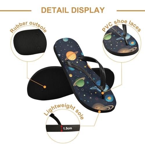Mens Flip Flops Space PlanetsSandal Flip Flops for Women Summer Beach Slipper 214B28092