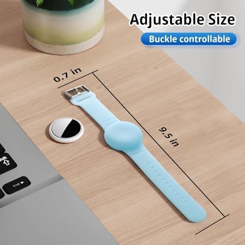 [2 Pack] Bracelet for AirTag 2nd Gen (2026) & 1st for Kids, Waterproof for air tagholder with Soft Silicone, Full Coverage Anti-Lost Hidden Watch Band for Child, Luminous Green/Luminous Blue — 사진 2