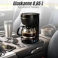 DUNLOP Kaffeemaschine 12V - Filterkaffeemaschine für Auto und LKW mit Filter - Kaffeemaschine Klein mit Glaskanne 0.65L 4-6 Tassen – Ansicht 3