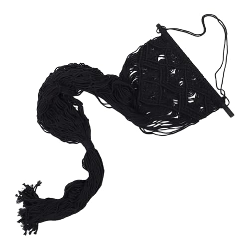 SOLUSTRE Plush Toy Storage Net Wall-mounted Organizer Macrame for Boys and Girls Sturdy Wooden Stick Cotton Rope Toy Hanger for Nursery