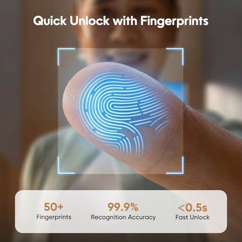 SEVEKO Smart Door Lock Set, Fingerprint Keyless Entry Door Lock with Interior Knob, Smart Locks for Front Door -APP Control, Front Door Lock Set with Keypad and Deadbolt, Auto-Lock, Oil Rubbed Bronze - 2