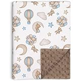 Bear Baby Blanket for Unisex Boys Girls, Blue Bear Toddler Soft Minky Blanket with Double Layer Dotted Backing, Nursery Newborn Baby Crib Receiving Blanket, 30"x40"