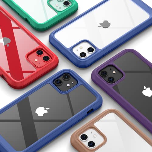 Diaclara Compatible With Iphone 11 Case, Full Body Rugged Case With Built-In Touch Sensitive Anti-Scratch Screen Protector, Soft Tpu Bumper Case Clear Compatible With Iphone 11 6.1" (Blue And Clear) #TOP5
