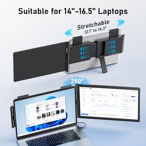 Pornitor Laptop Screen Extender, 14" FHD 1080P IPS Laptop Monitor Extender with USB C/HDMI Port, Plug and Play Screen Portable Extended Monitor for 14"-15.6" Laptops by Pornitor - Image 6