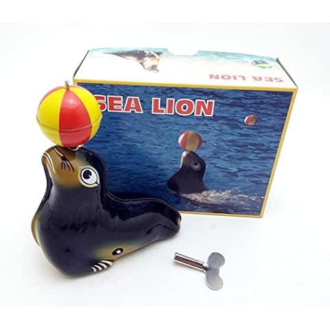 YYURUYI MS665 Sea Lion Playing Ball Animal Juggling Nostalgic Wind-upTin Craft Toys Retro Personalized Decorations Cover