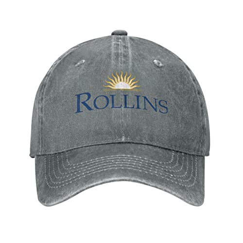 Parndeok Rollins College Hat Adjustable Baseball Cap Cotton Cowboy Hat, Fashionable For Man Woman Gray #TOP1
