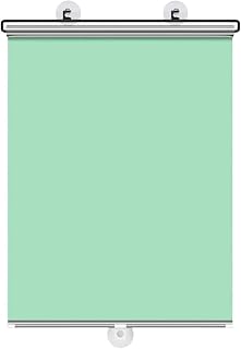 Roll Up No Drill Blackout Shades, Portable Sunshade Roller Blinds with Suction Cups, Window Blinds No Drilling Privacy Screen for Home Office Travel Car (Green, 16x23inch)