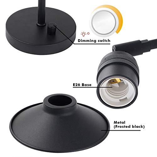 Yosoan Vintage Wall Sconce, 1-Light Dimmable Switch Black Industrial Metal Fixture Lighting Lamp For Living Room Kitchen Bathroom Bedroom Reading Room Bar Coffee Porch Gallery (Black) #TOP4