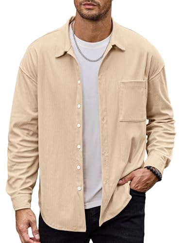 HOTake Giacca casual da uomo in velluto a coste con