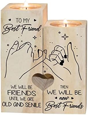 AOYU Heart-shaped Candlestick Wooden Candle Holders Birthday Mother's Day Anniversary Candle Decoration Gifts for Mum (For Mum)