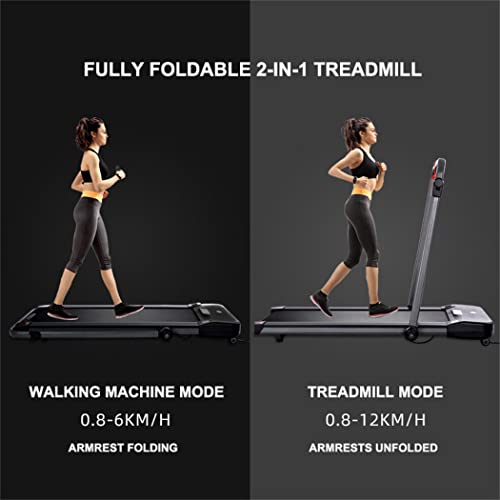 Image of Smart Walking Running Machine,2 in 1 Folding Treadmill,Widened Shock Absorption Running Belt,LED Display,for Home Office Gym