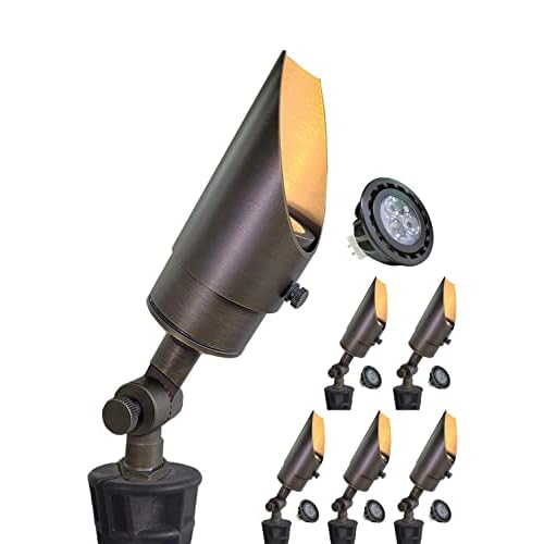MALORY Brass Landscape Spotlight 6-Pack, 12V MR16 5W 2700K