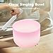 Crystal Singing Bowl 8 inch F Note, Colorful Pink Sound Bowl with Mallet O-ring, Sound Healing Instruments for Healing Mindfulness Meditation Yoga Sound Baths