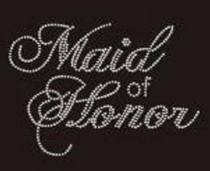 Maid of Honor Rhinestone Iron on Transfer