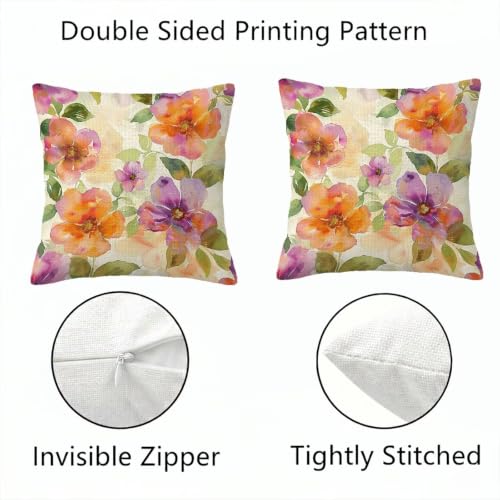 Housse coussin canapé 65x65 lin imperméable lot de 4 pour décoration