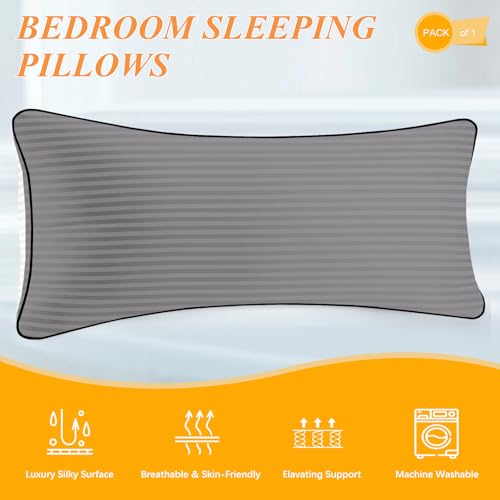 14x36 Throw Pillows Insert Set of 1, Decorative Pillows for Couch and Bed, Indoor Square Pillow Stuffing for Living Room with Premium Original Down Alternative Filling,Gray