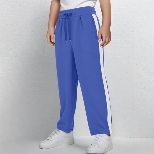Finelylove Baggy Sweatpants for Boys Girls Wide Leg Open Bottom Fleece Jogger Kids Cotton Workout Sweatpants 5-16 Years3