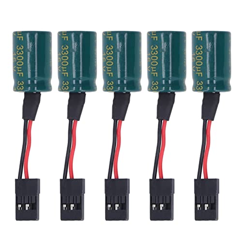 RC Drone Voltage Stabilizer 5 Pack, 16V 3300uF Capacitor with Anti-Interference for BEC Power...