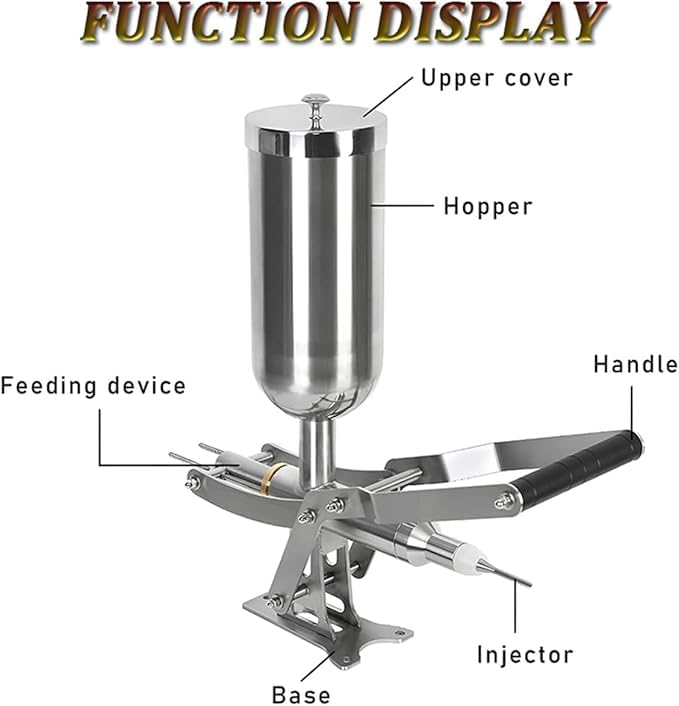 Esta máquina Manual para Rellenar donas, Kit para Hacer Churros de Acero Inoxidable con Tubos de llenado Cortos para panaderías, Food Trucks y Fiestas.