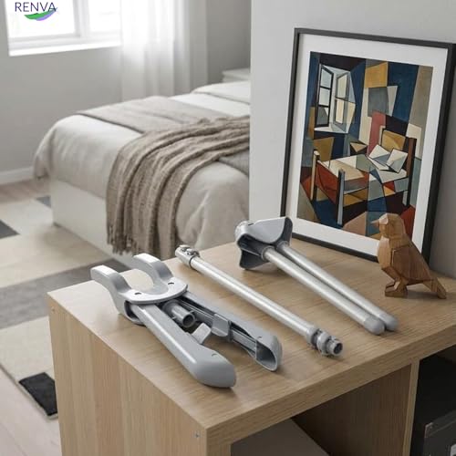 Image of RENVA Foldable Garment Steamer Hanger,Adjustable Steamer Rack with 2 Clips for Suits,Shirts,Coats. (Blue)