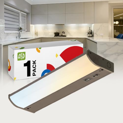 Image of ASD LED Under Cabinet Lighting, 12 inch 5W 325 LM, Dimmable Hardwired Under Cabinet Lights for Kitchen, 3000K Soft /4000K Cool /5000K Daylight, Under Counter Light Fixtures, ETL, Bronze, Bullnose Design